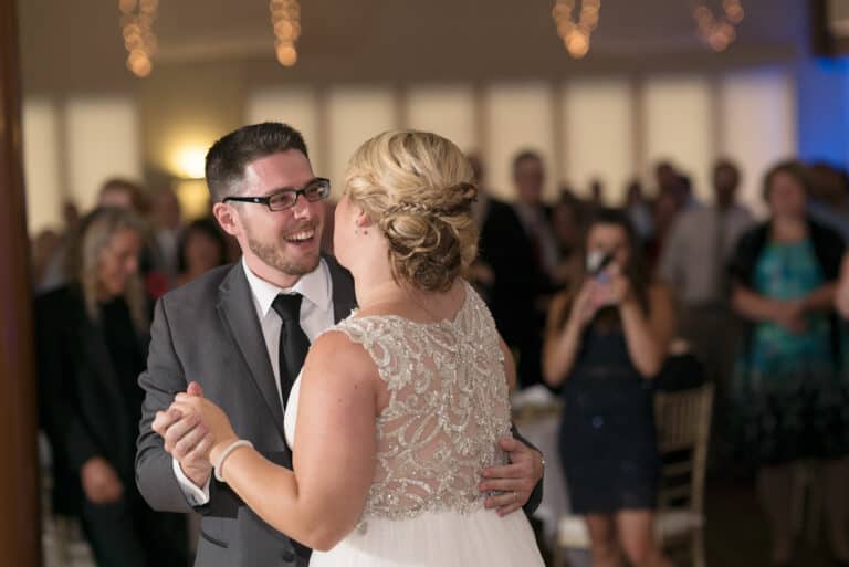 Bride and groom first dance at Hudson Valley Wedding At Hunter Mountain in Hunter New York