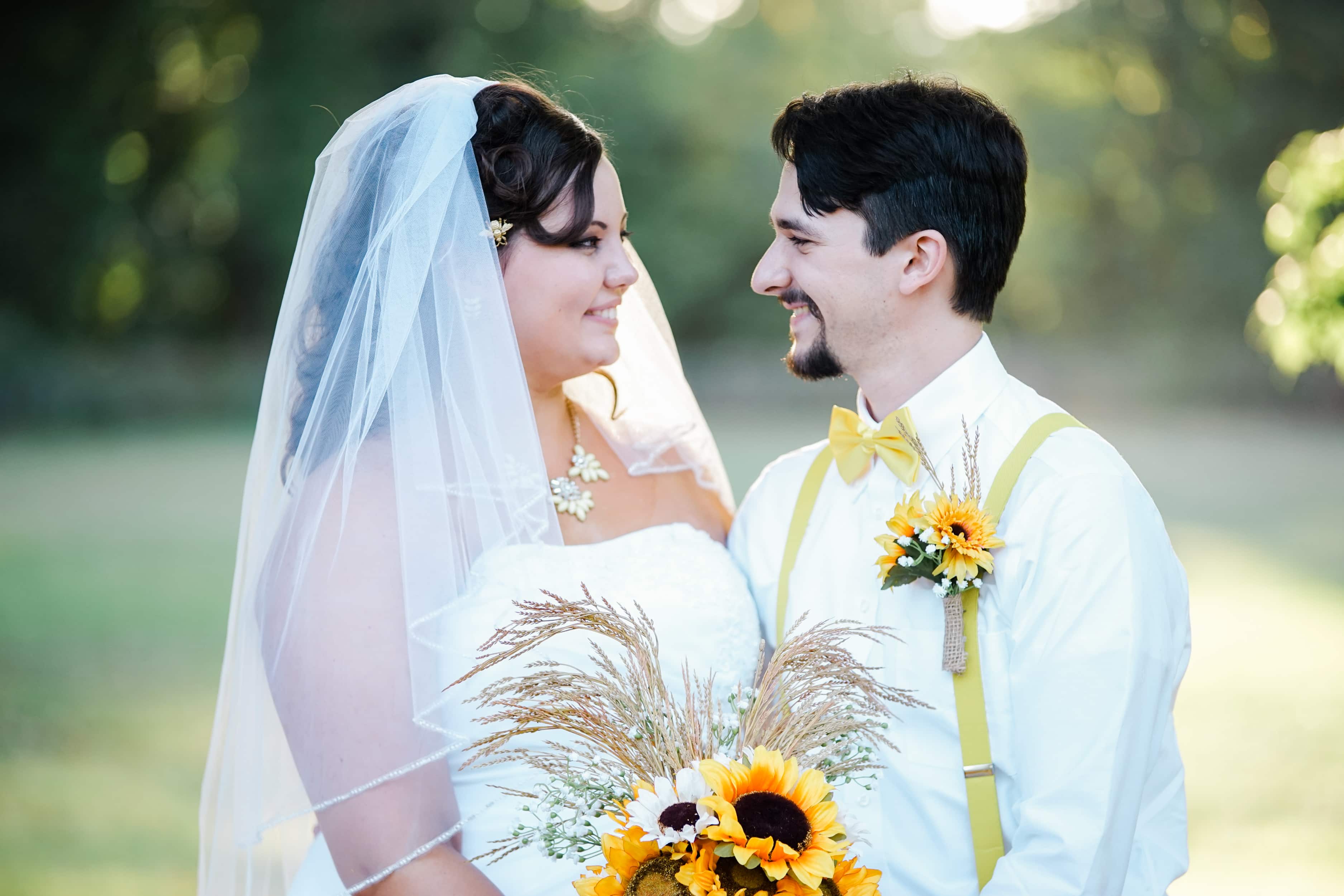 Bride and Groom look into eyes at a Hudson Valley Wedding at The Italian Center