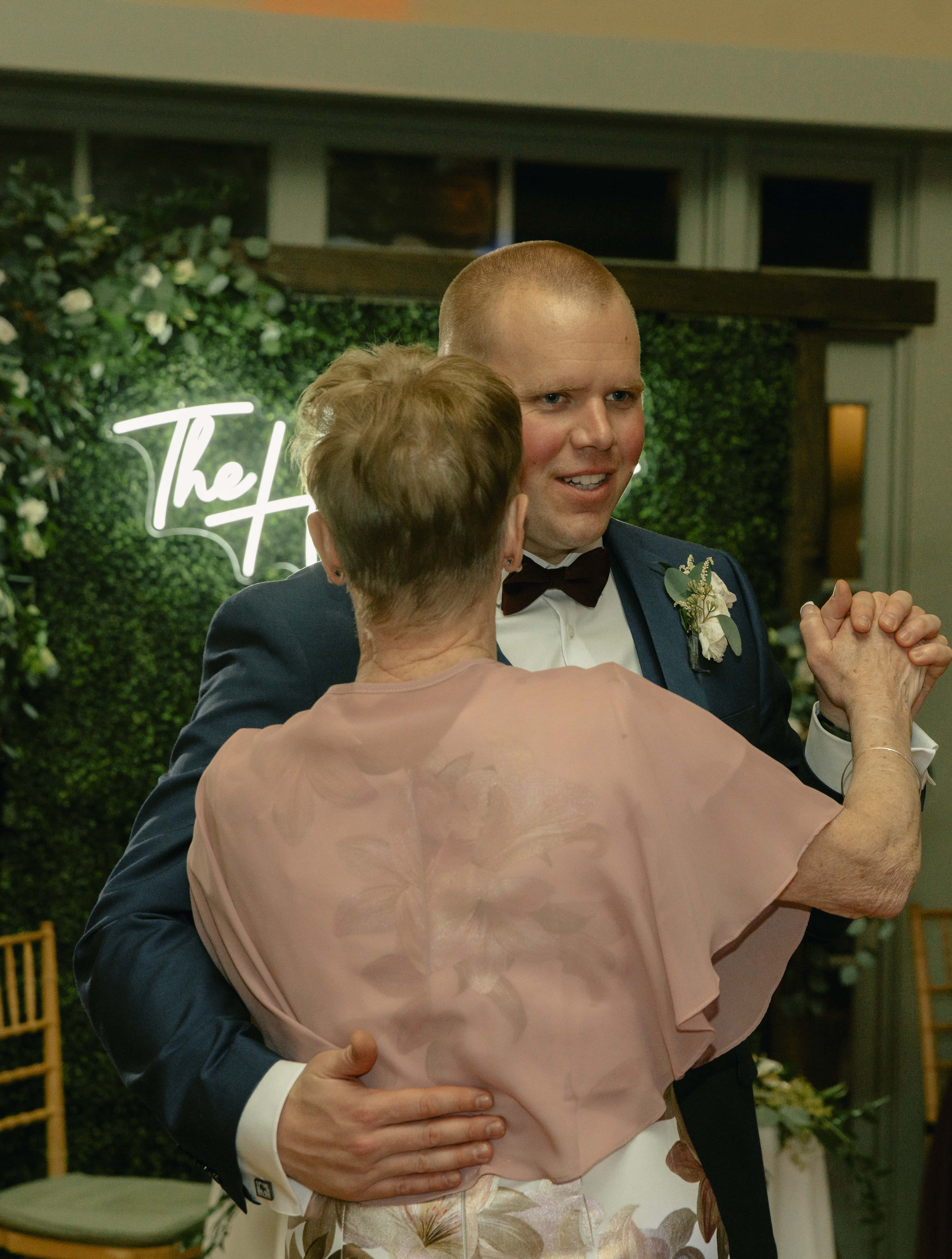 Groom dancing with mother at a Hudson Valley Wedding at Locust Grove Estate