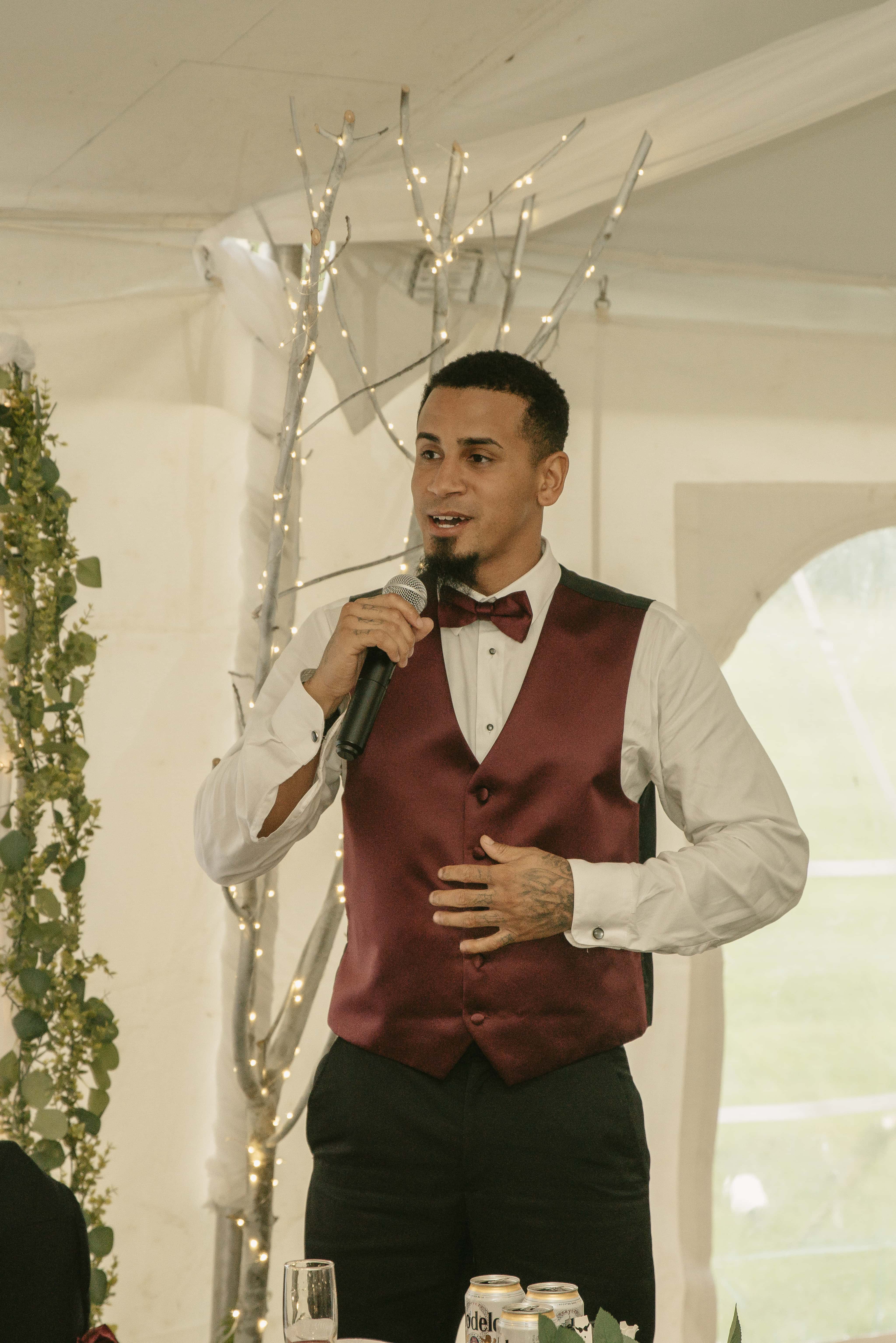 Groomsmen Toast during reception at an Upstate New York Wedding in the Hudson Valley