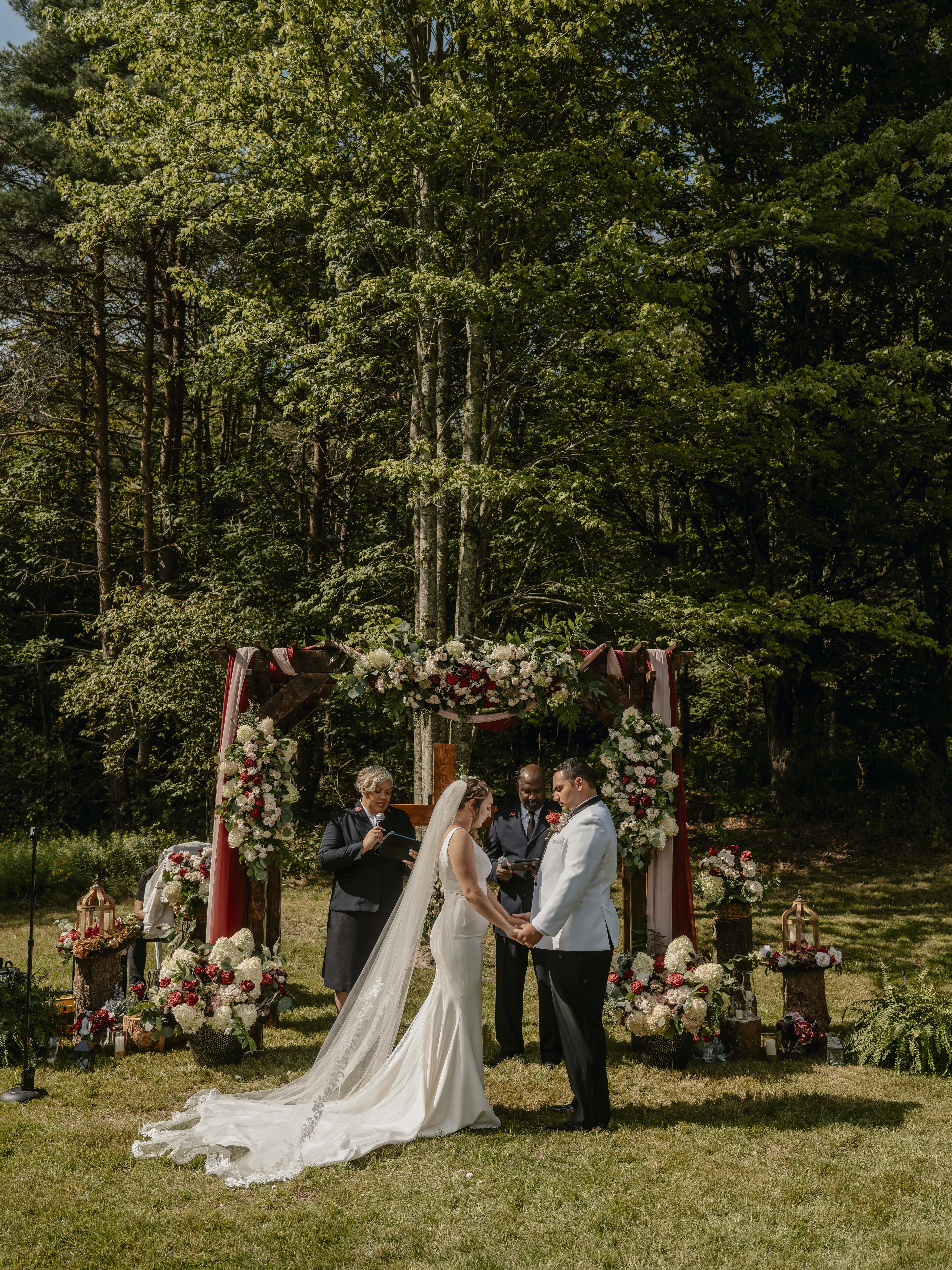 bride and Groom during Ceremony at an Upstate New York Wedding in the Hudson Valley