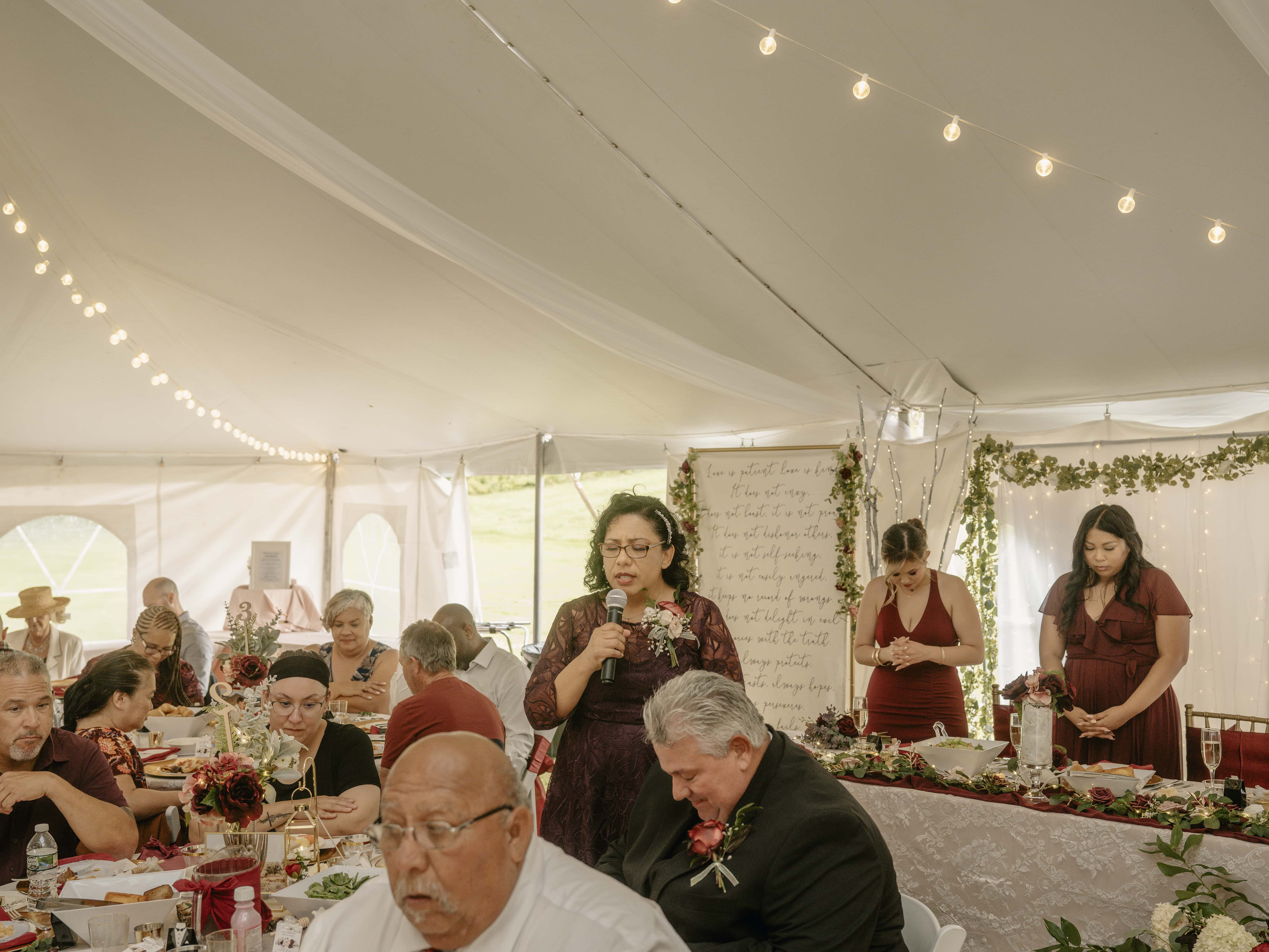 Mother of Grooms speech during reception at an Upstate New York Wedding in the Hudson Valley