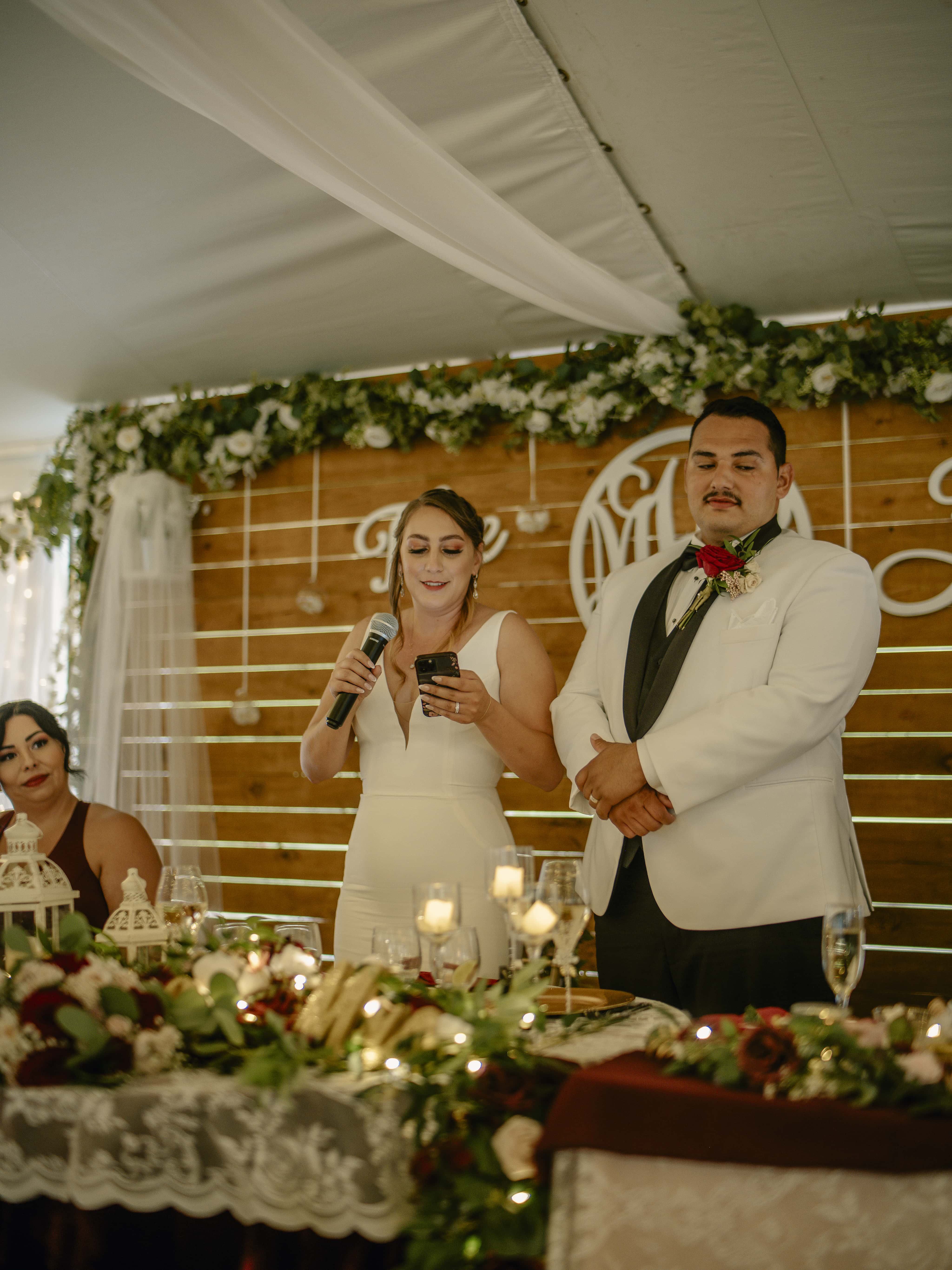 Brides Speech at a Upstate New York Wedding in the Hudson Valley