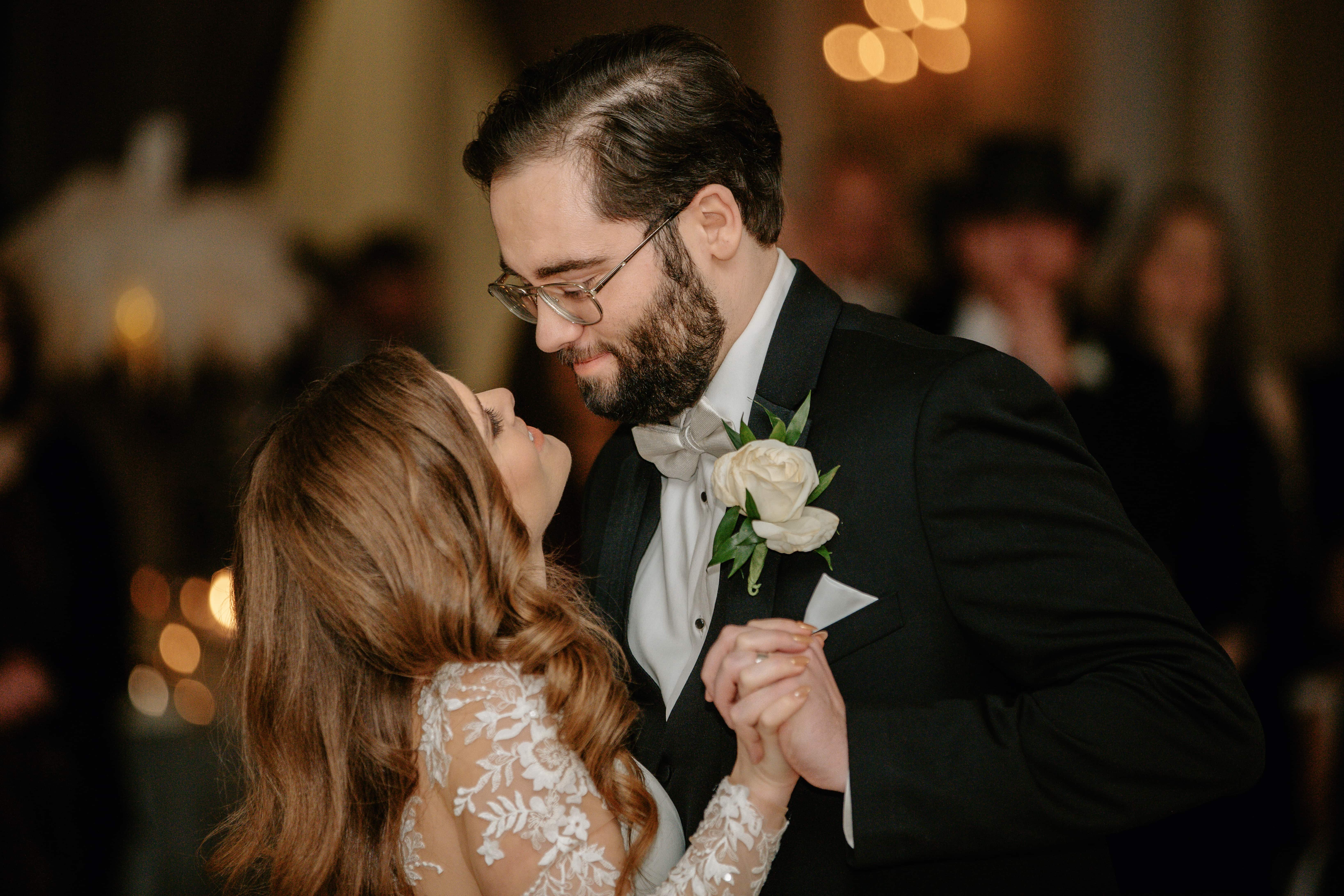 Bride and grooms first dance at a Hudson Valley Wedding at Villa Barone Hilltop Manor