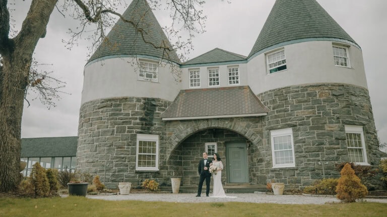 Bride and Grooms Mamaroneck Beach and Yacht Club Wedding Cinema in Hudson Valley