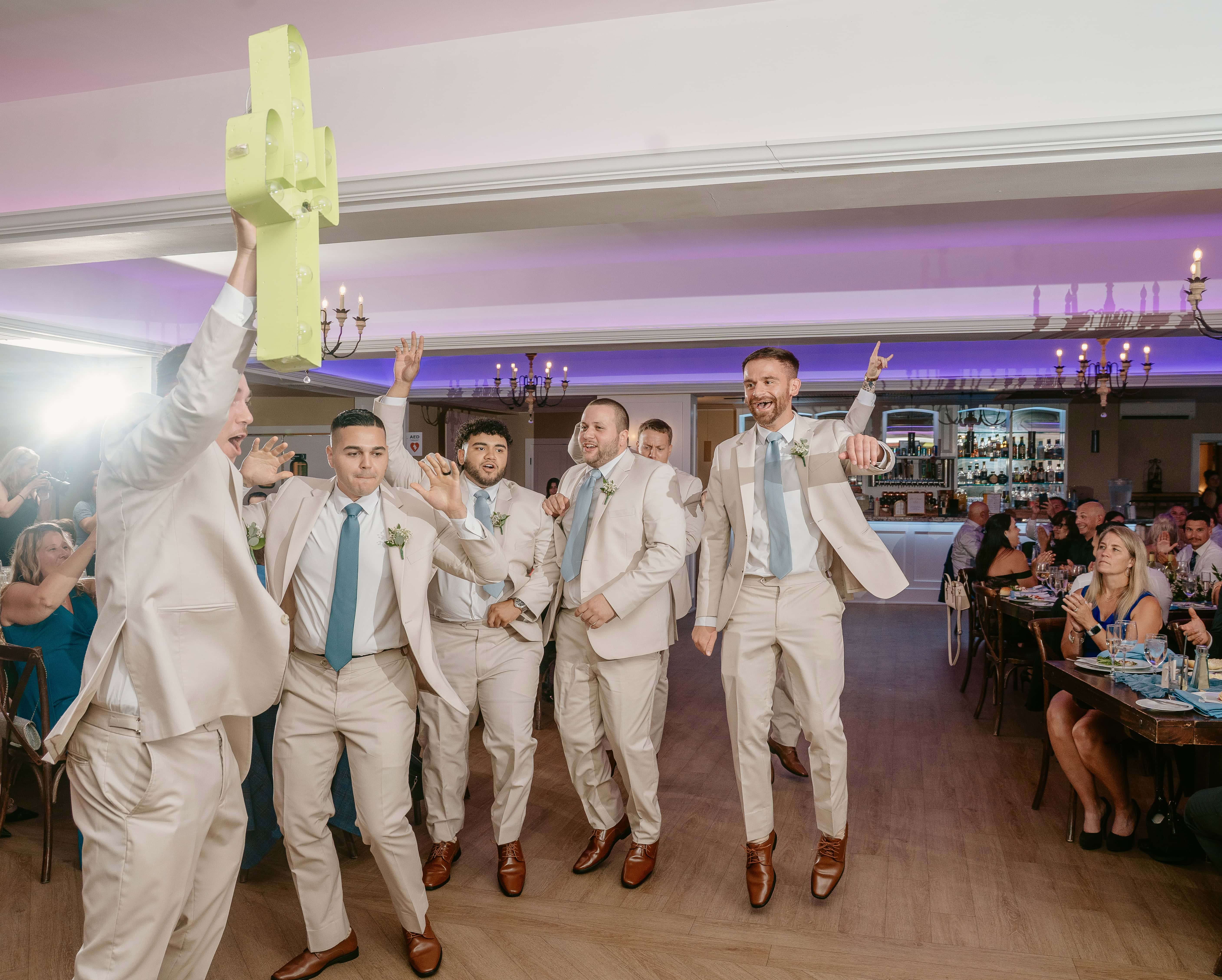 Groomsmen reception intro for a New Jersey Wedding Photo at Rock island Lake Club