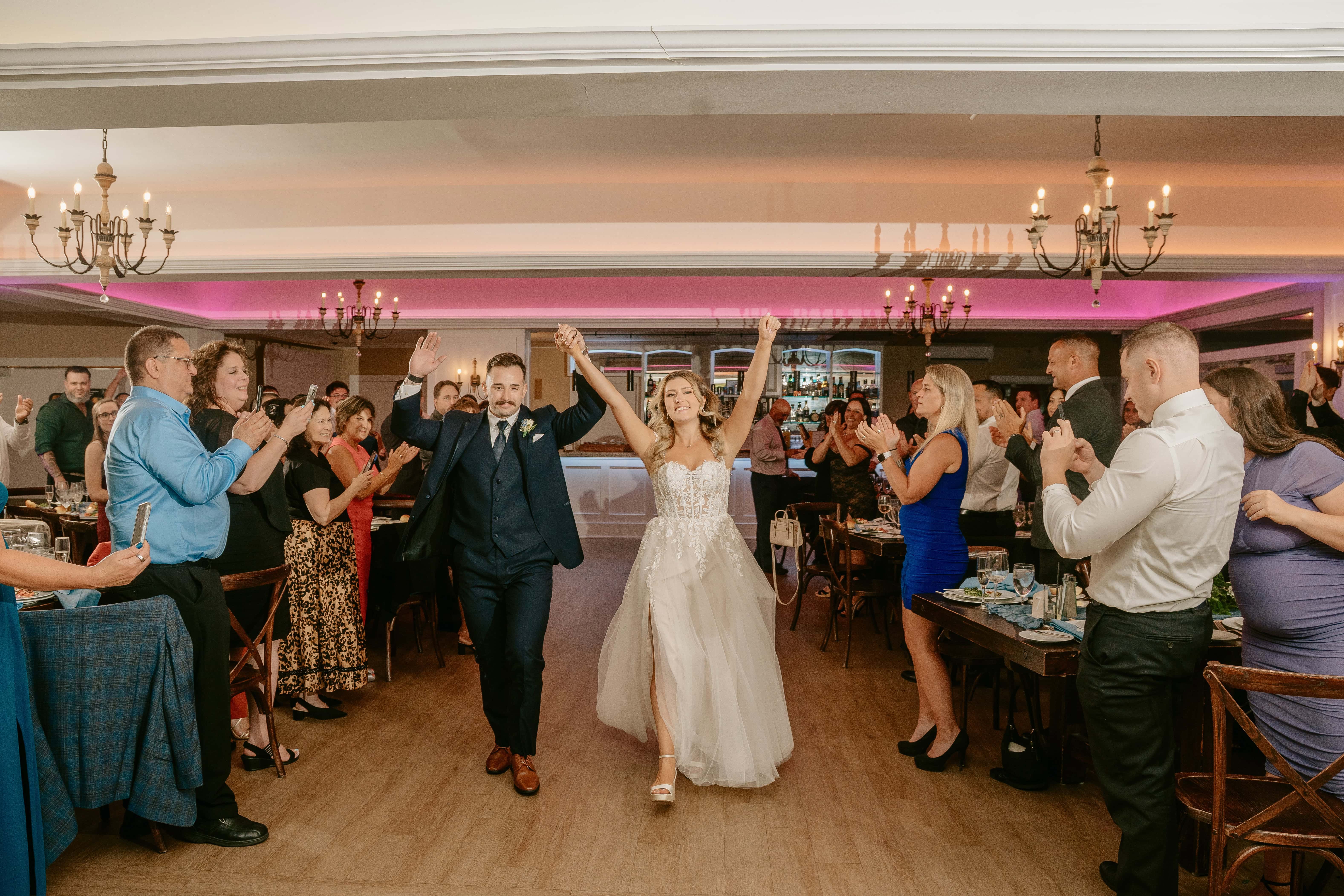 Bride and Grooms reception intro for First Dance for a New Jersey Wedding Photo at Rock island Lake Club