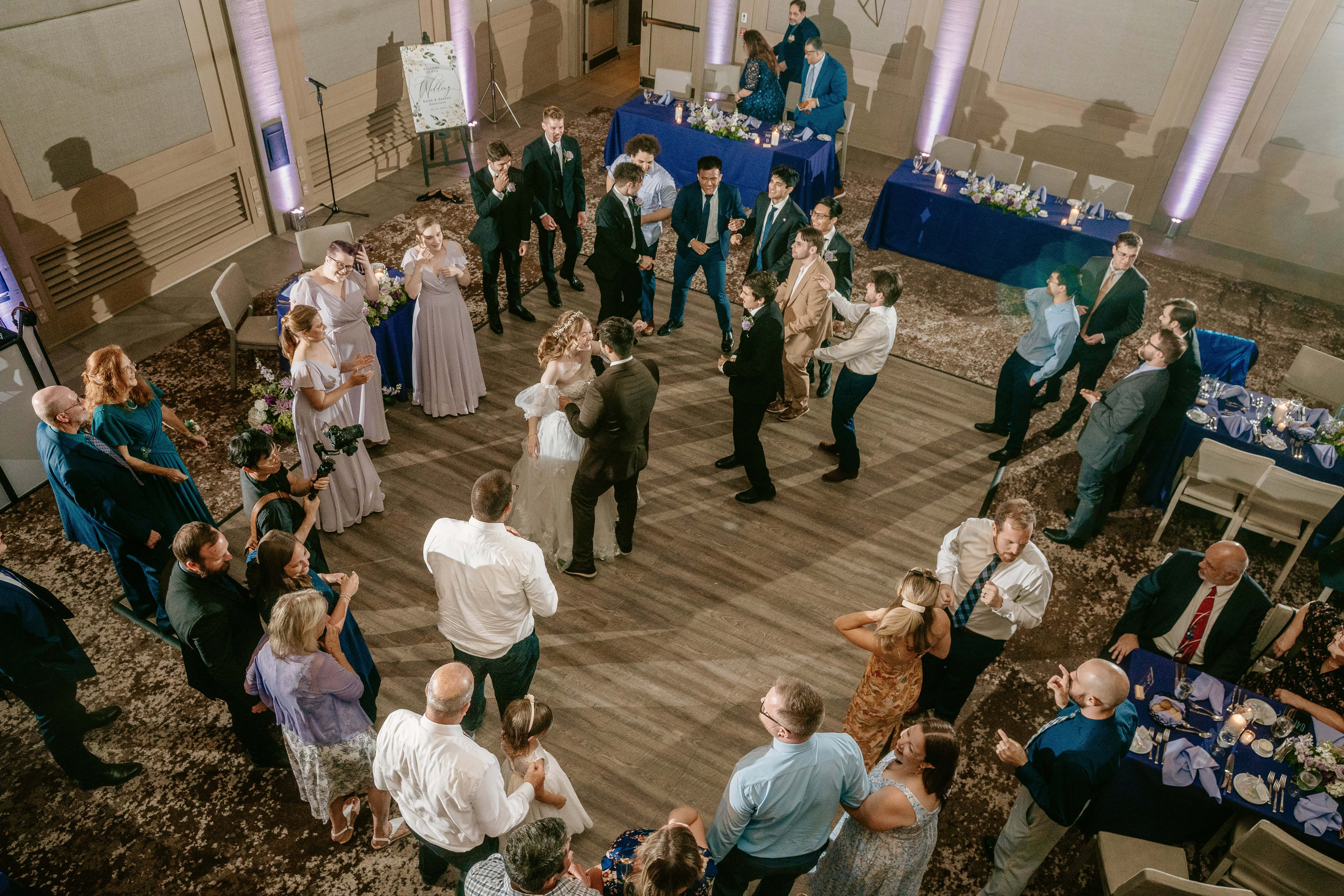 High Angle of Reception for a Hudson Valley Wedding Photo at The Eldred Preserve in the Catskills