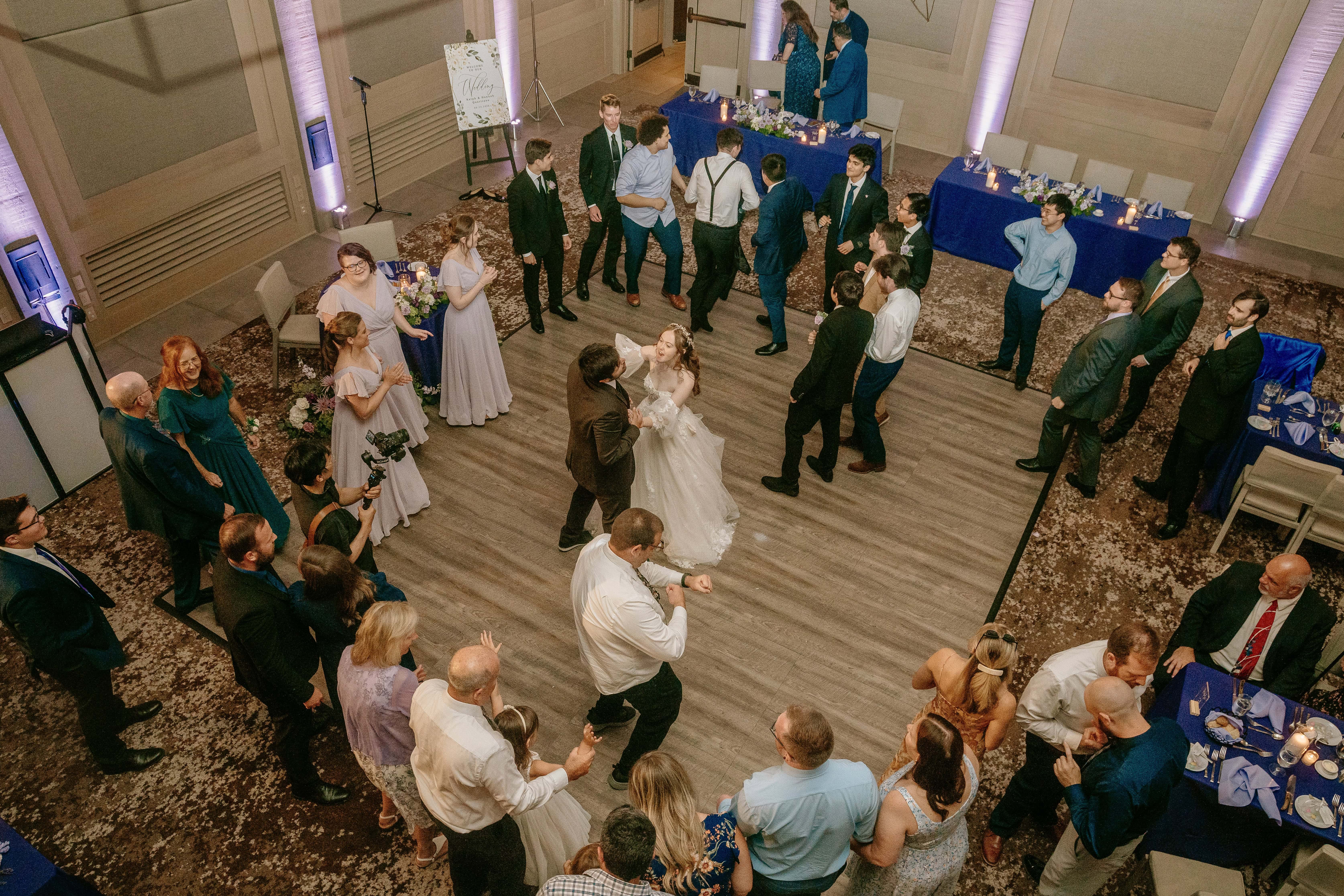 Wide Angle of Reception for a Hudson Valley Wedding Photo at The Eldred Preserve in the Catskills